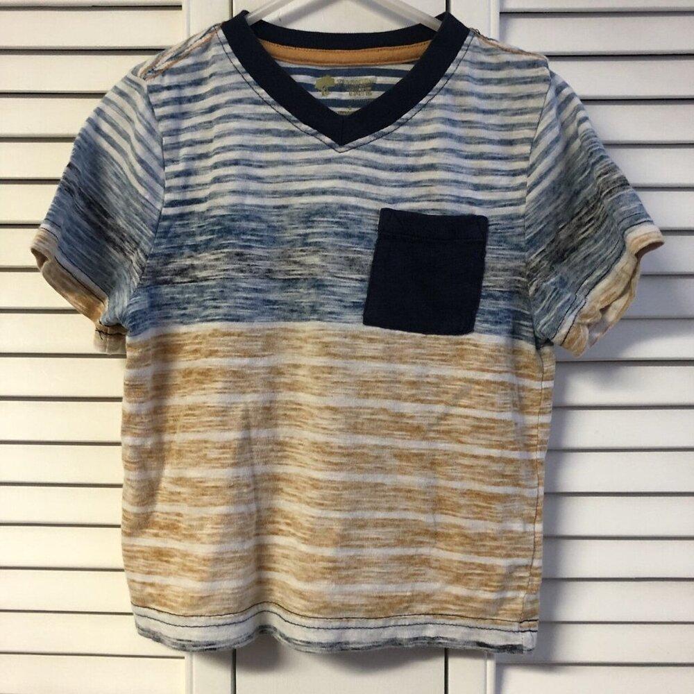 Tucker & Tate Size 3 Striped V Neck Pocket Tee
